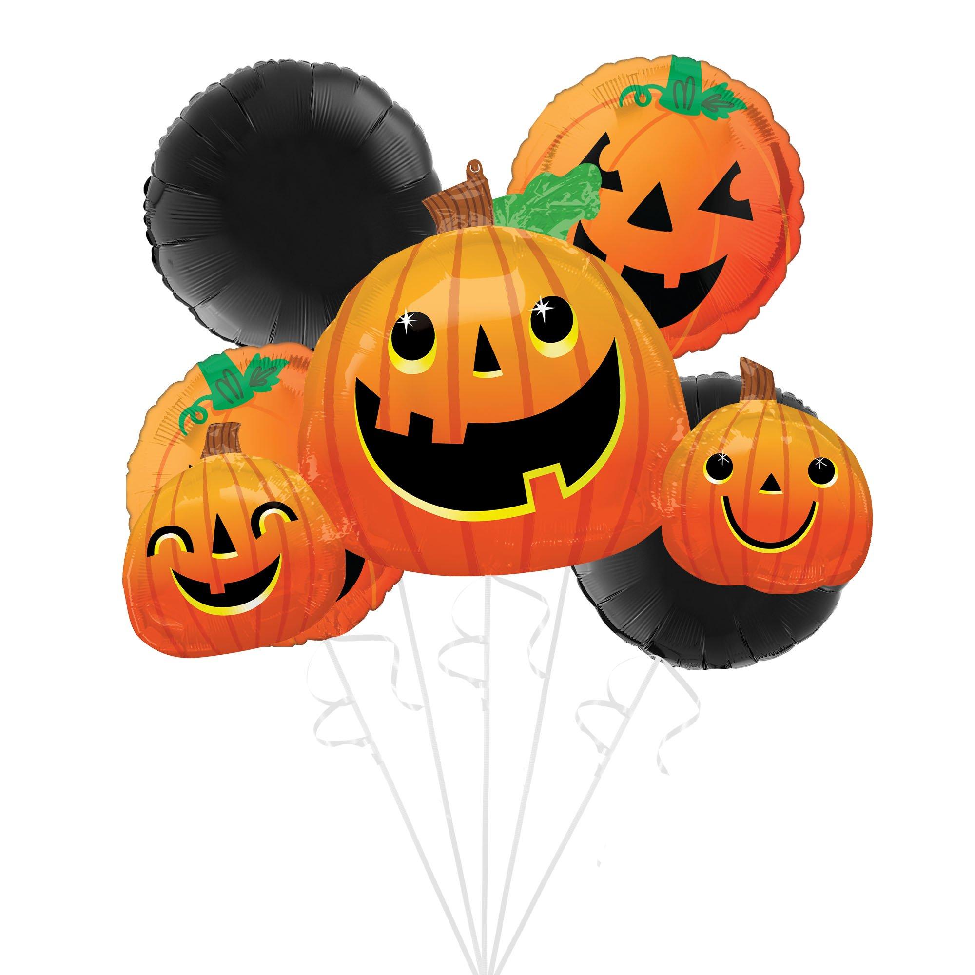 Friendly Jack-o'-Lanterns Halloween Foil Balloon Bouquet